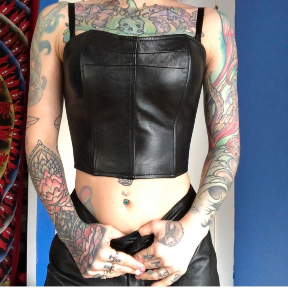 Leather crop top
